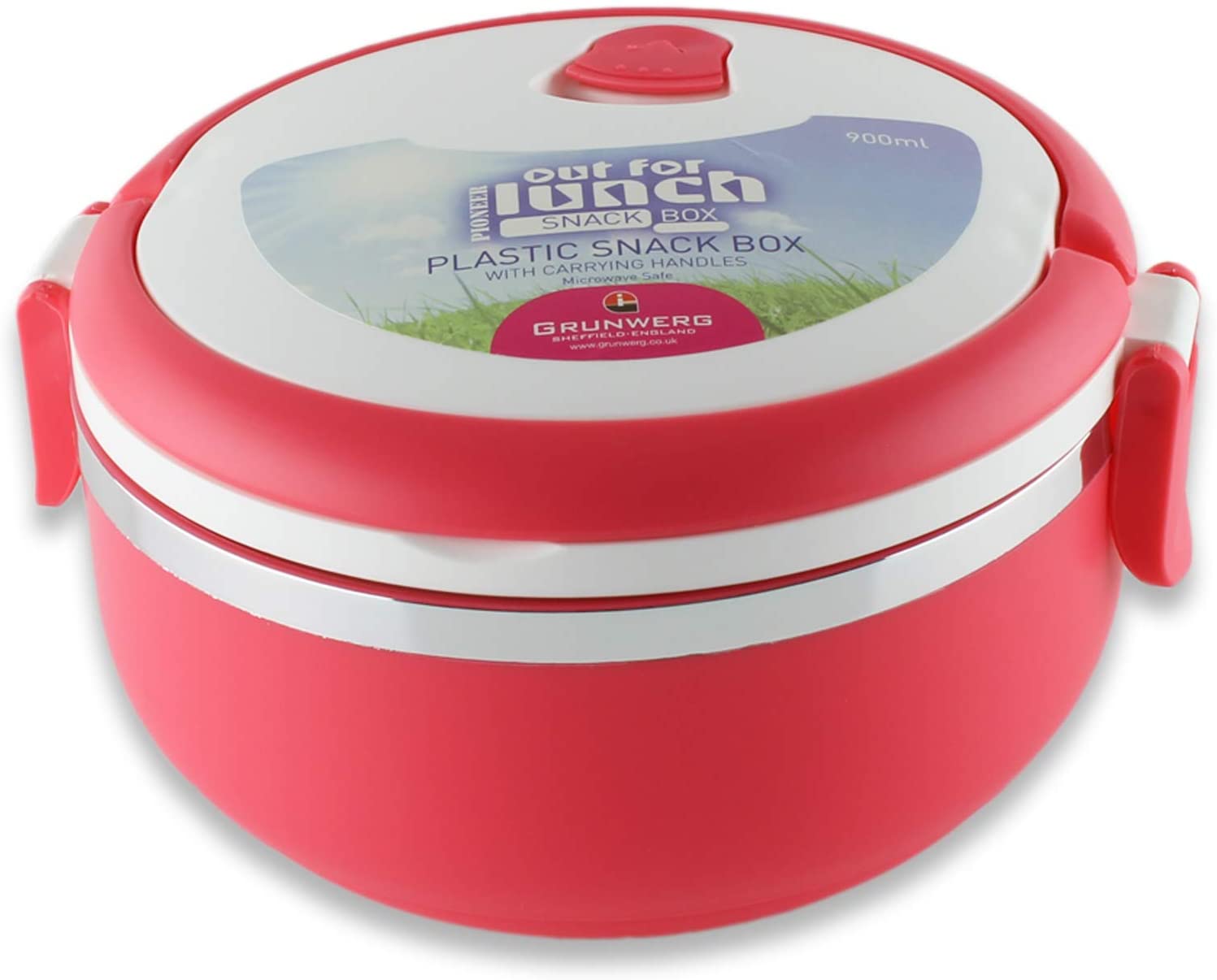 Grunwerg Pioneer Out For Lunch Red Plastic Snack Box RRP £4.99 CLEARANCE XL £2.00